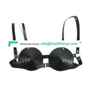 Adult Games Fetish Breast Bondage Pu Leather Bra, Erotic Body Harness Restraint Adult Game Toys For Woman Couples