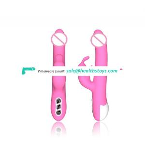 Double vibrator rabbit sex adult toy for women stimulate clitoris g-spot