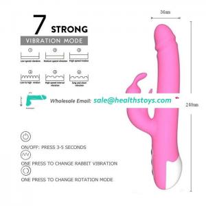 Double vibrator rabbit sex adult toy for women stimulate clitoris g-spot