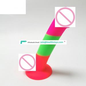 Greenee Waterproof Rainbow Soft Artifical Medical Silicone Colorful Dildo For Women