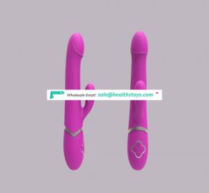 Hot sell Full Silicone Rechargeable Long glass g-spot dildo rabbit vibrator for women
