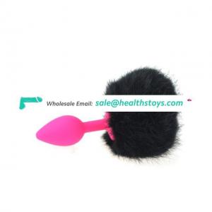 Key Chains 3 Size Small Silicone Rabbit Tail with Anal Plug