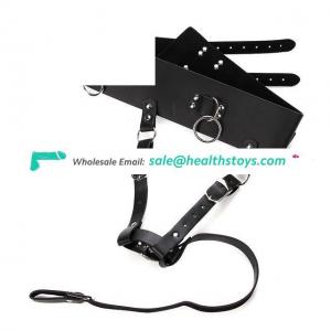Leather T-back Straps-on Panties With Vibrator Holder Women Thong Pants Restraint Kit