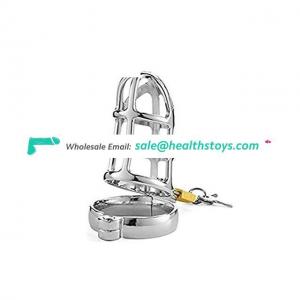 Male Chastity Lock Device, Stainless Steel Cock with 5 Different Size Rings and a Lock for Male Penis Exercise Suitable for Most