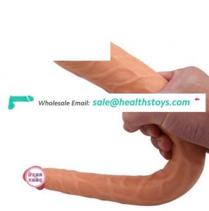 Medical realistic silicone big penis huge anal toys double headed ended dildo
