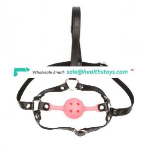 Open Mouth Gag Harness Oral Fixation Silicone Ball Adult Restraint