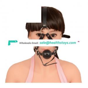 PU Harness Fetish Ball Mouth Gag Adult Games For Couples Bondage Products