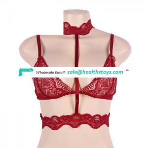 Seductive strappy choker lace bra lingerie bralette crop top