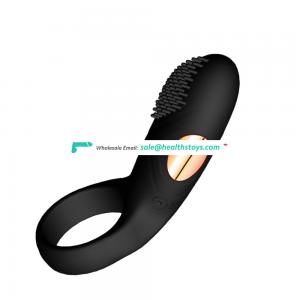 Sex vibrating Delay Ejaculation Rubber spicked Cock ring for  man adult Silicone toy rechargeable