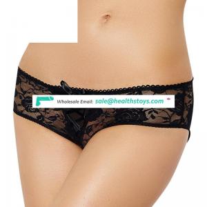 Sexy transparent black back open crotch strappy ladies  underwear models