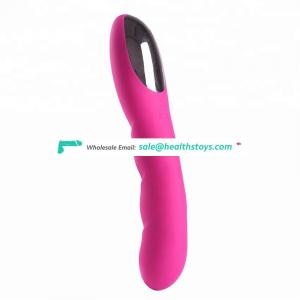 Silicone sex toys10 frequency single point heating g-spot dildo vibrator massage wiggly wand pink vibrator