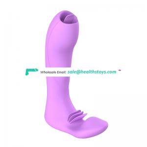 USB Rechargeable Penis With Swing Tongue Strapless Strap On Dildo For Women