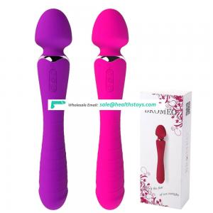 USB Rechargeable Rotating Silicone Waterproof Dual Vibrator Sex toy for Female