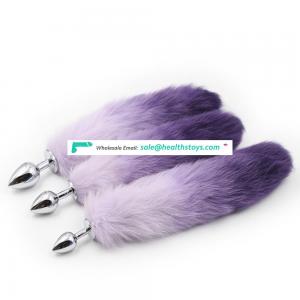 Wholesale Beautiful Stainless Steel Fox Tail Anal Plug for Adult Woman Butt