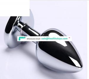 Wholesale Stainless Steel Metal Anal Butt Plug Matched with Anal Plug Tail with Aluminium Alloy Material Large Size