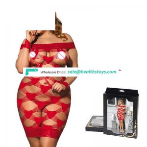 Wholesale price red plus size women nude babydoll sexy dress