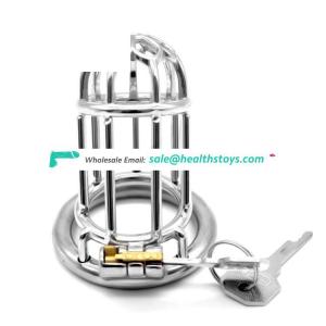 2019 FAAK sex shop newest 9cm long chastity cage with penis ring chastity lock stainless steel chastity cage
