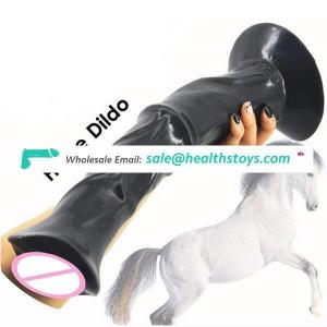 2019 Hot Sale FAAK055 Giant Head Horse Dong Ribbed Huge Dildo With Strong Suction Cup Adult Sex Toy Big Dildo Huge Black Dildo
