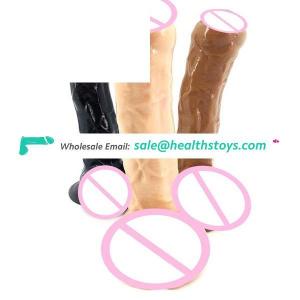 9Inch length QLOVES04 suction big dong large size foreskin realistic dildo men women adult   sex toy brown dildos