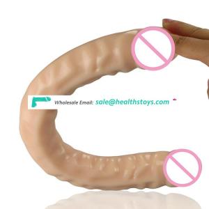 Artificial dildos penis Jelly Rubber Dual Head Double dildo for Lasbin