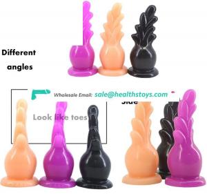 FAAK 18.5cm Juguetes sexuales unisex anal plug  thick  rubber penis ith strong suction cup for women g spot finger Masturbation