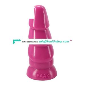 FAAK 18cm 7" 5.6cm deep texture silicone dildo realistic anal butt plug round head pink sex toys adult toys for sexual pleasure