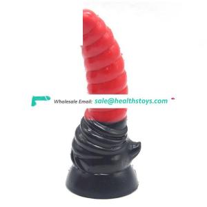 FAAK 20.5cm 8" 4cm big silicone dildo anal butt plug thread body butt plug sex toys anal with sharpe horn for sexual pleasure
