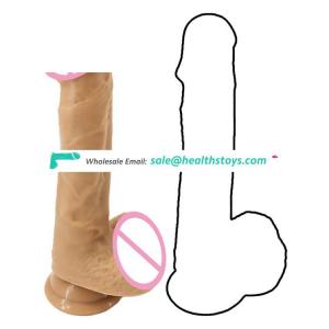 FAAK 20cm 8" 3.7cm anal sex toys soft flexible butt plug realistic lifelike silicone dildos flesh sexual toys adult for women