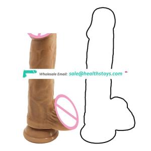 FAAK 21.5cm 8" 4.5cm big sex toys anal butt plug soft flexible realistic lifelike dildo silicone flesh artificial penis for sex