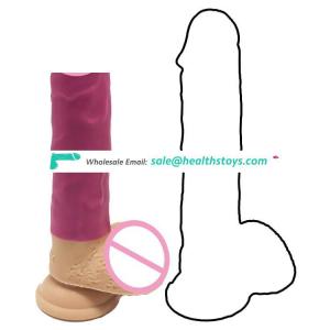FAAK 21.5cm 8.5" 4.0cm medical silicone lifelike dildo realistic flexible anal plug pink toys sex adult rubber penis for men