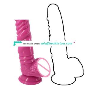 FAAK 21cm 8" 4cm big silicone dildo realistic anal toys safe butt plug thread pink toys sex adult for unisex sexual pleasure