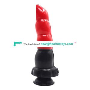 FAAK 22cm 8.5" 4.5cm big silicone dildo long anal plug deep texture curved dog penis ass massager sex toy dog penis for unisex