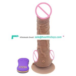 FAAK 22cm 8.5" 4cm big flexible anal butt plug sex toy realistic lifelike vibrating pulsating silicone vibrator dildo for unisex