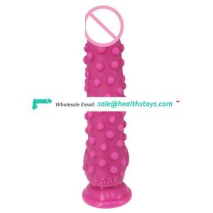 FAAK 23cm 9" 4.5cm big silicone dildo huge realistic anal plug bumpy dot butt plug pink homemade anal sex toys men for sex