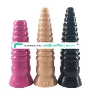 FAAK 23cm 9" dia 5.1cm body safe silicone dildo realistic butt toys thread conch shape anal plug ass toys for sexual pleasure