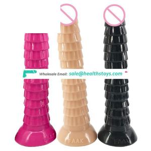 FAAK 29cm 10.59" 4.7cm huge silicone anal toys realistic butt plug lifelike flexible pagoda shape big dildo for women and men