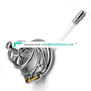 FAAK 304 stainless steel penis cage for male chastity device with catheter sex products chastity cage