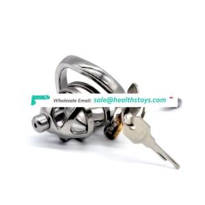FAAK 51mm curved ring 304stainless steel chastity device with catheter chastity cage metal penis cage for male  SM sex products