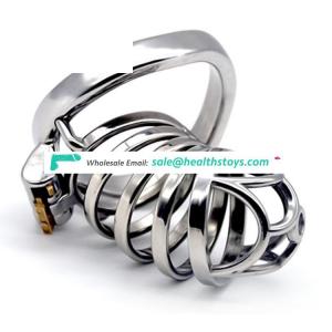 FAAK 74mm 304 stainless steel chastity lock cage penis cage for male chastity device cock ring  chastity cage