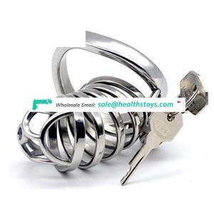 FAAK 74mm 304 stainless steel chastity lock cage penis cage for male chastity device cock ring  chastity cage