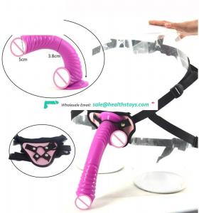 FAAK Adult Toy Wholesale Super Long Strap Dildo For Gay Removable Strap Dildo Harness Soft Strap On Penis Lesbian Sex Toy