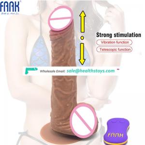 FAAK-G311  Wireless Silicone Telescopic G Spot Rotation Multi-Speed Waterproof Dildo Penis Vibrator Vibrating Sex Toys For Woman