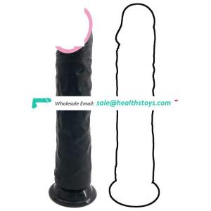FAAK big 24cm 9" 4.2cm adult sex toys lifelike artificial penis cock realistic soft flexile black thick silicone dildos for men