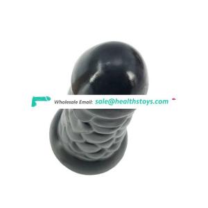 FAAK insertable length 16.5cm 6.5" 4.5cm silicone dildo anal butt plug round head black sex products / adult sex toys for unisex