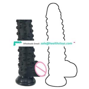 FAAK insertable length 18cm 7" 4.5cm long silicone dildo realistic anal toys waterproof butt plug unisex black sex butt plug