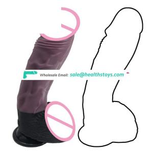 FAAK insertable length 7" 5.3cm giant anal sex toys soft butt plug realistic lifelike silicone coffee 18cm penis for sex shop