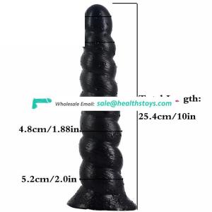 FAAK028  Screw Giant 10 inch Black Dildo for Pussy and Anal
