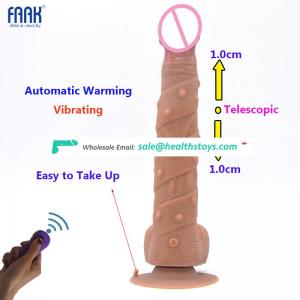 FAAK308 telescopic vibrator electric dildo remote penis vibrator sex toy women adult Sex toys women vibrator automatic warming