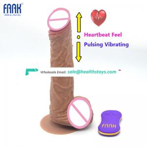 FAAK310 21.5cm  heartbeat feeling vibrator sex toy women vibrator electric sex toys for women electric pulse dildo