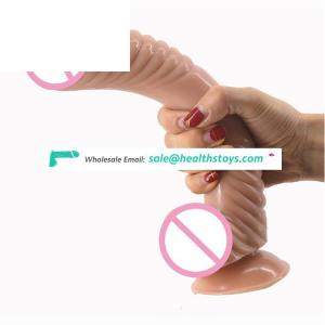 FAAk Sex Shop 22.5*5cm Spiral Design Curved Screw-Thread Shape Long Suction Dildo Sex Women Pussy Realistic Skin Dildo For Women